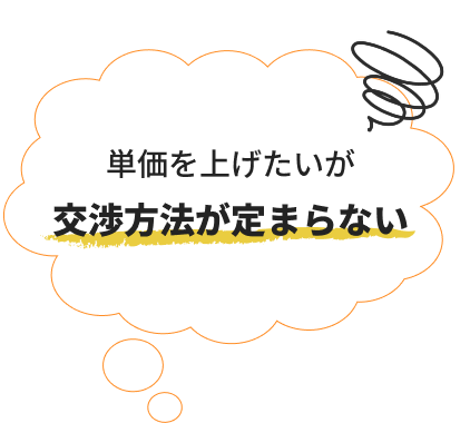 単価を上げたいが交渉方法が定まらない